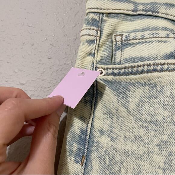 Wild Fable Acid Wash Yellow Tinted Highest Rise 90s Straight Leg Jeans NWT - Picture 3 of 10